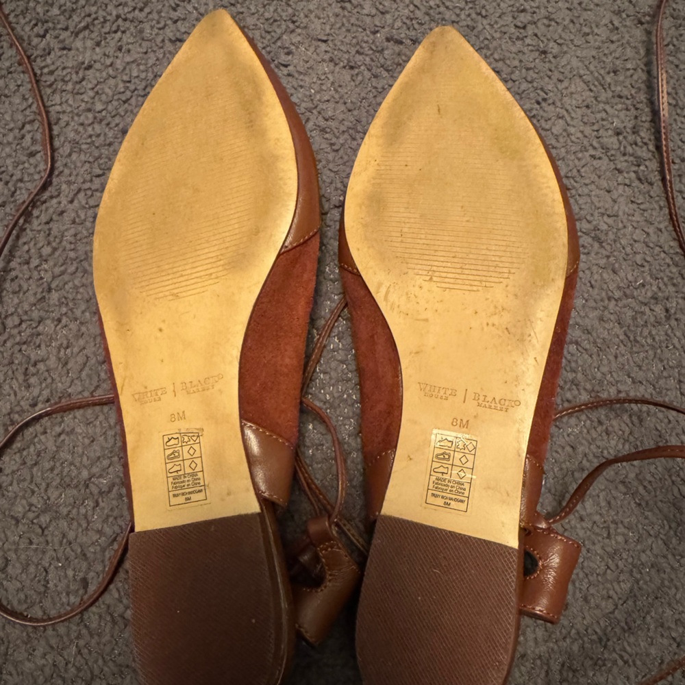 White House Black Market Brown Lace-Up Flats - Picture 5 of 5